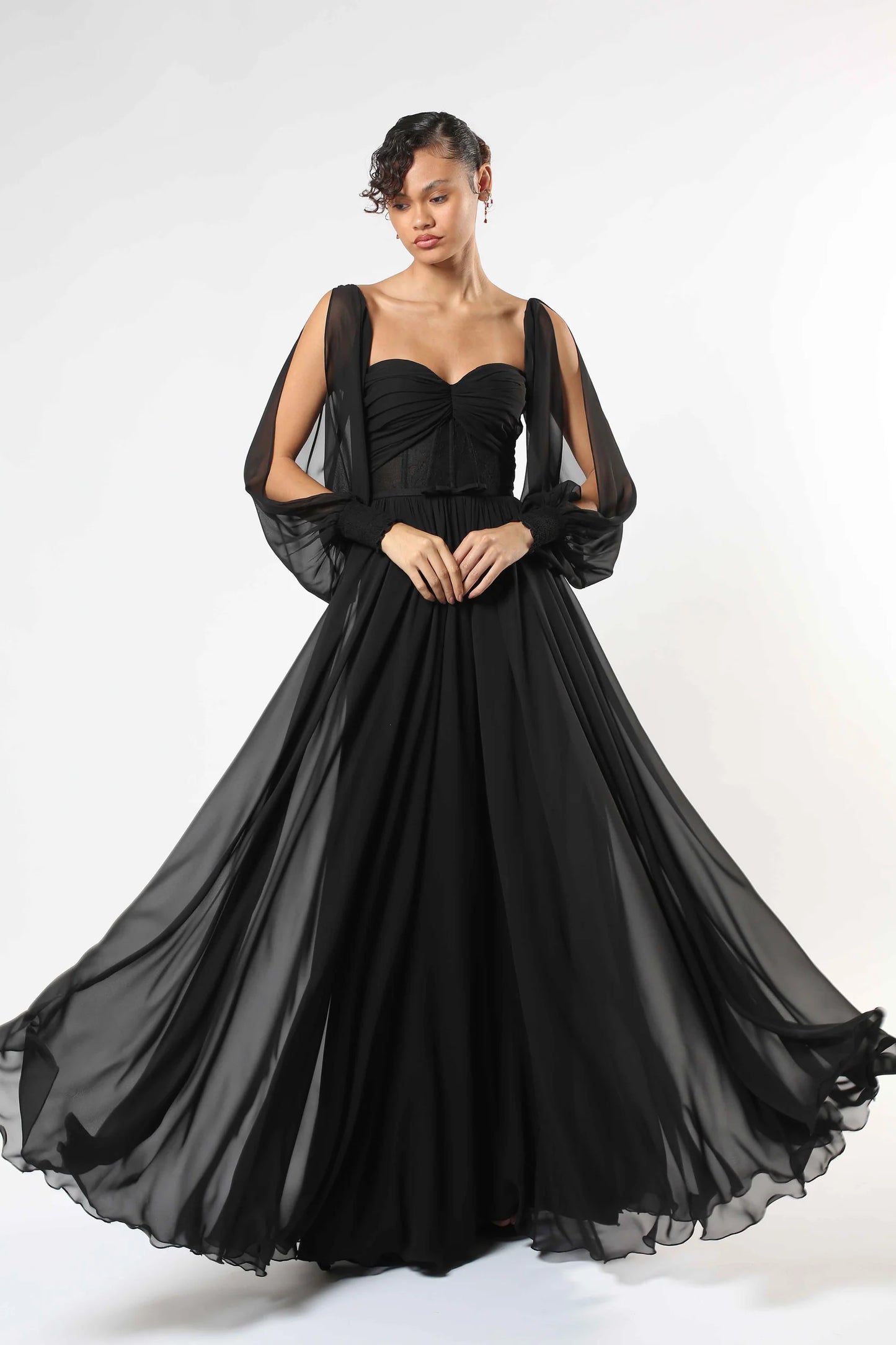 Cold-Shoulder Gown