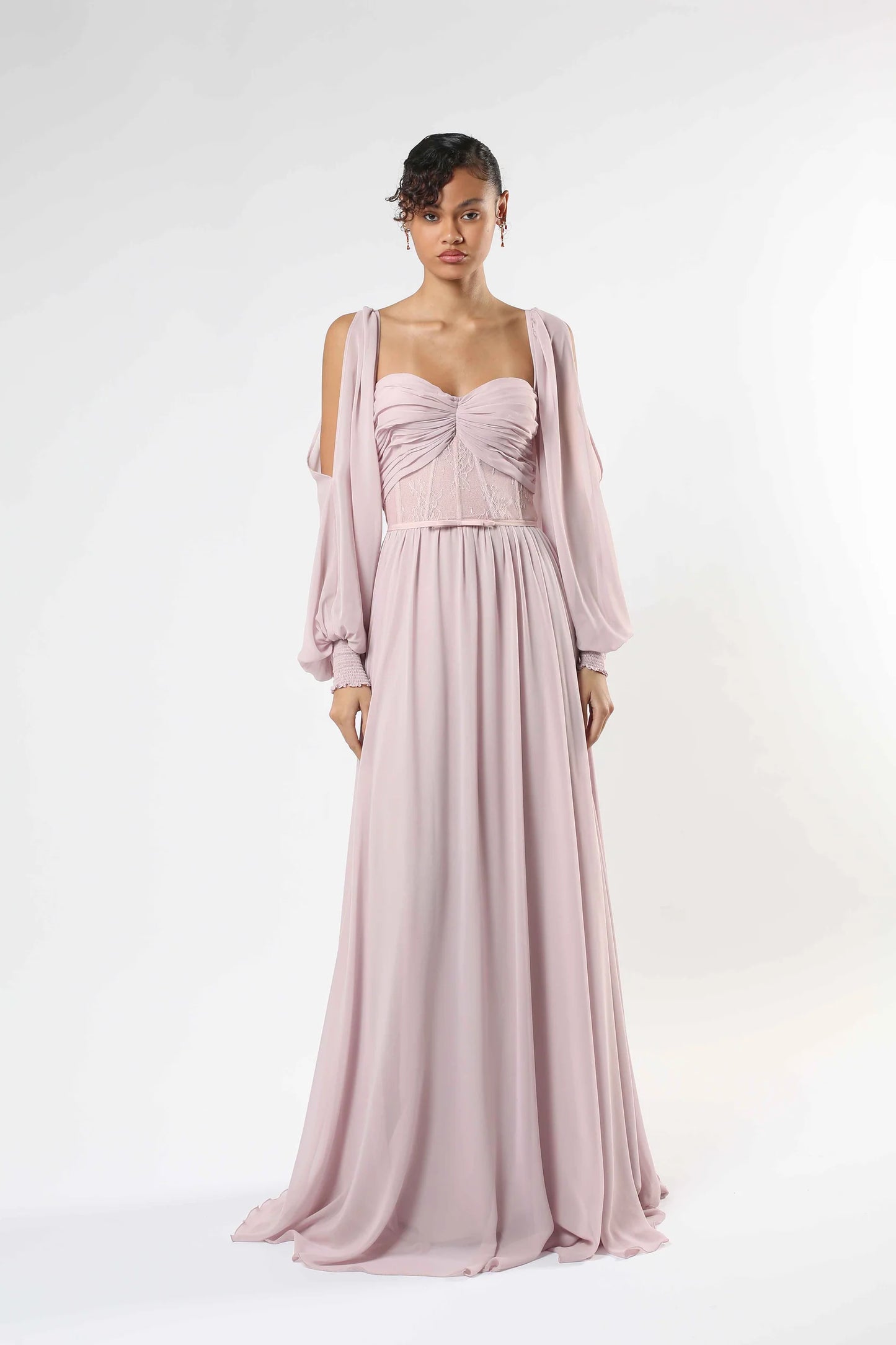 Cold-Shoulder Gown