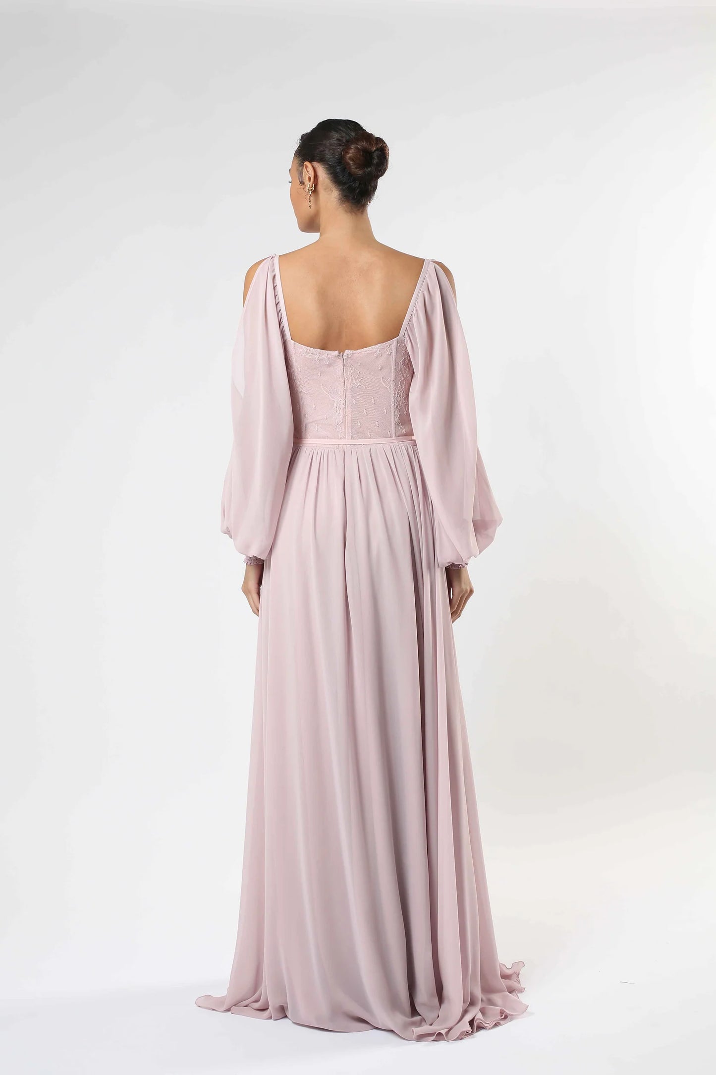 Cold-Shoulder Gown