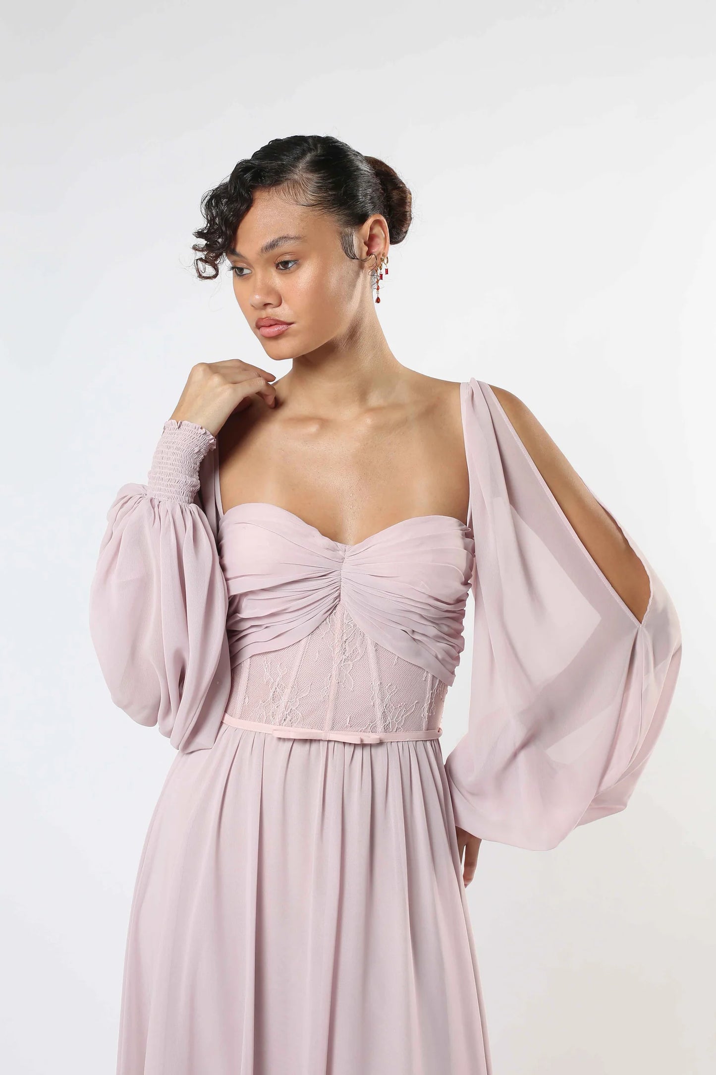 Cold-Shoulder Gown