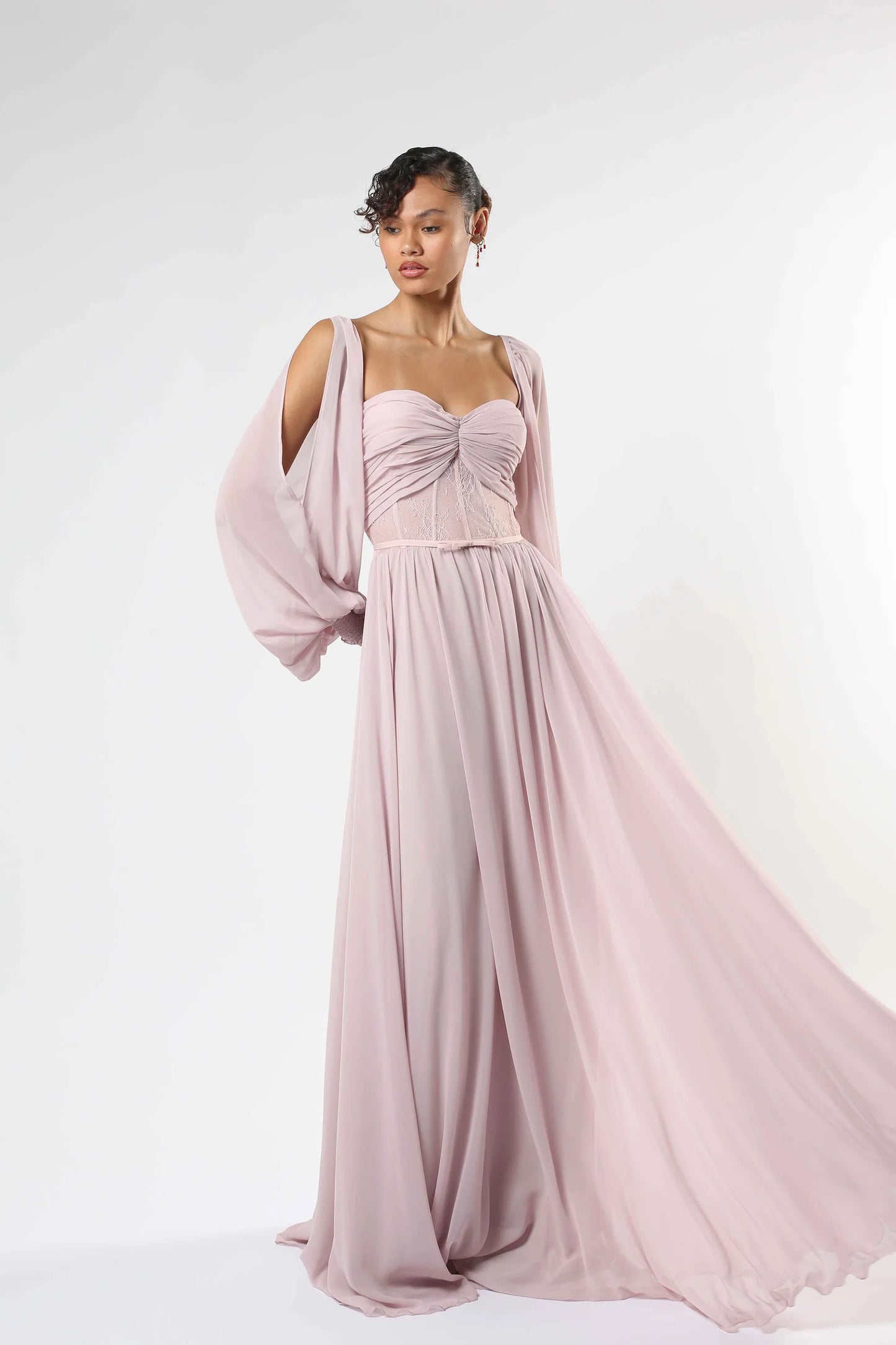 Cold-Shoulder Gown