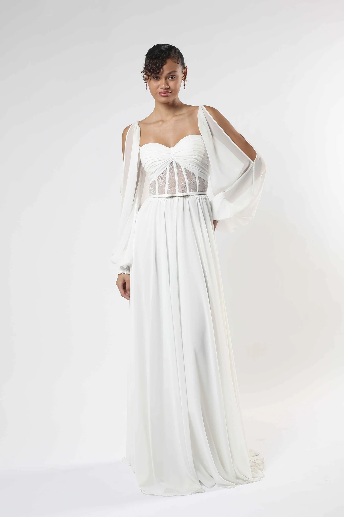 Cold-Shoulder Gown