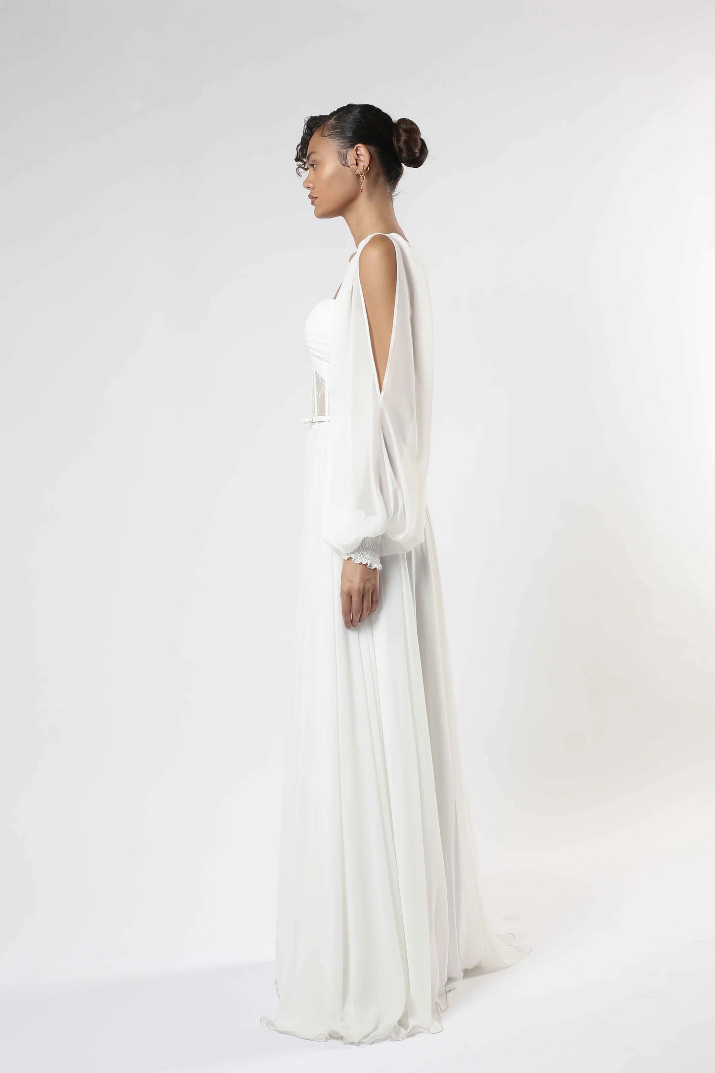 Cold-Shoulder Gown