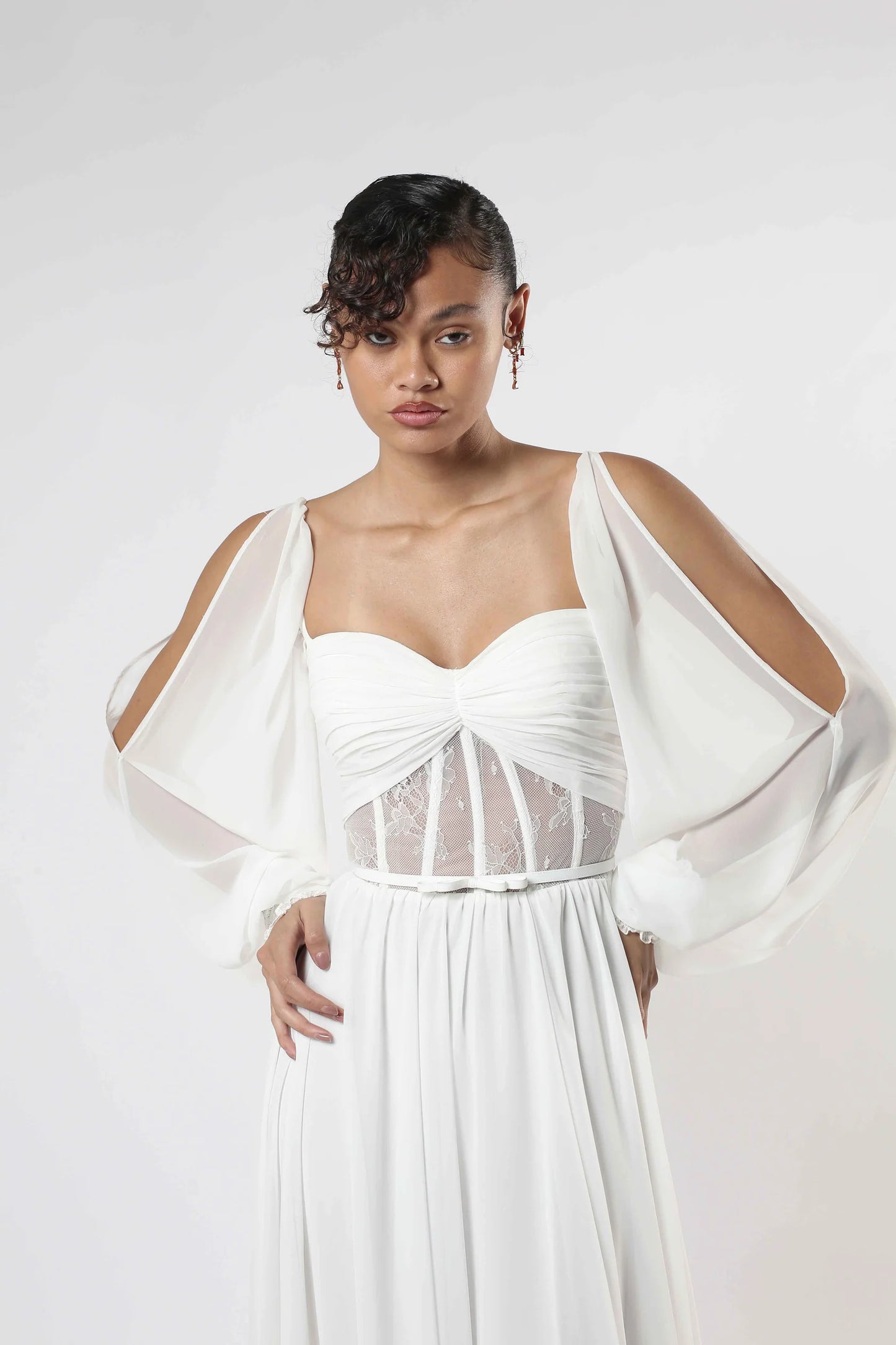 Cold-Shoulder Gown