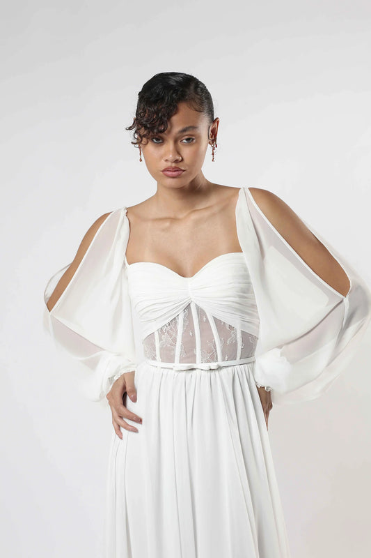 Cold-Shoulder Gown