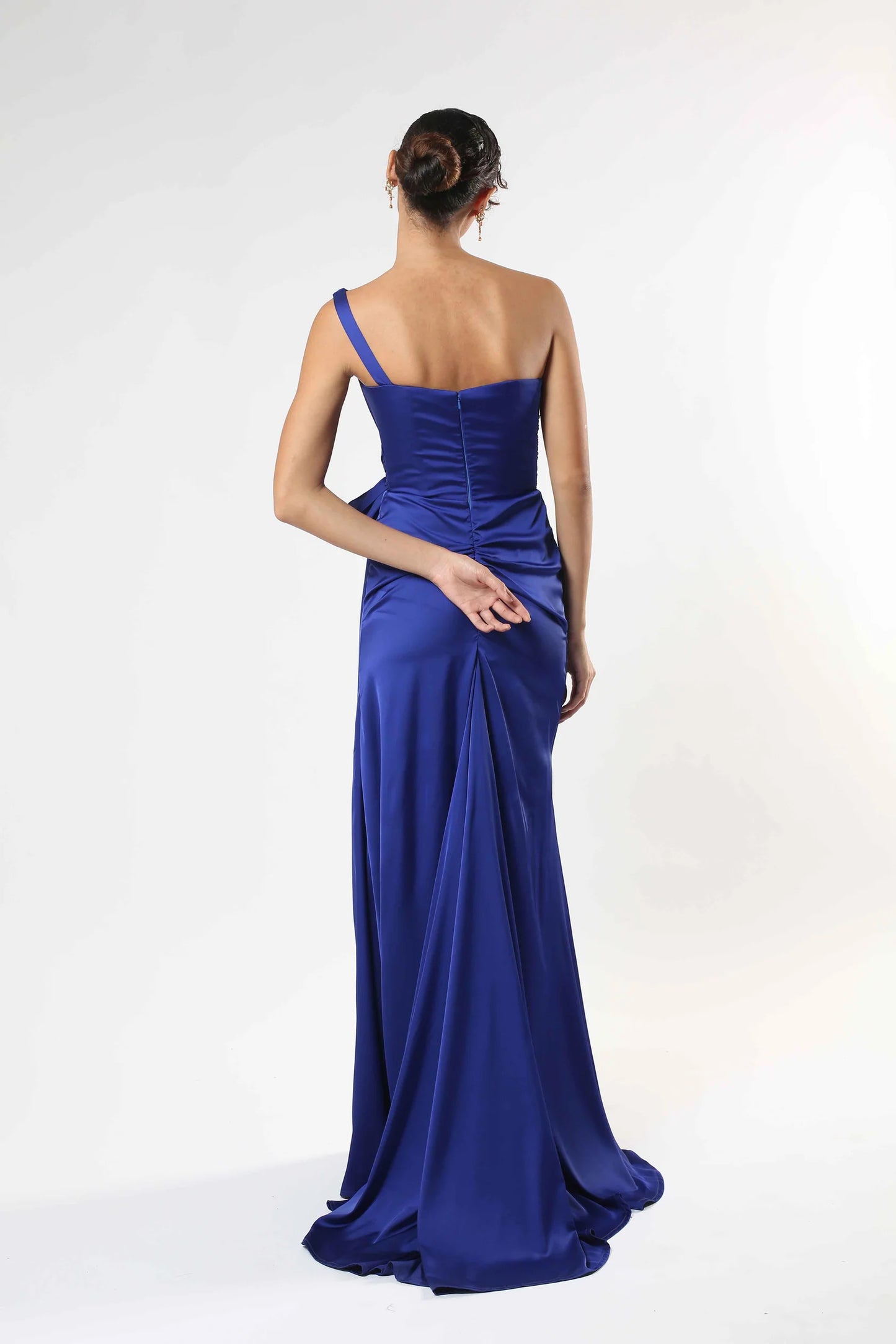One-Shoulder Satin Gown