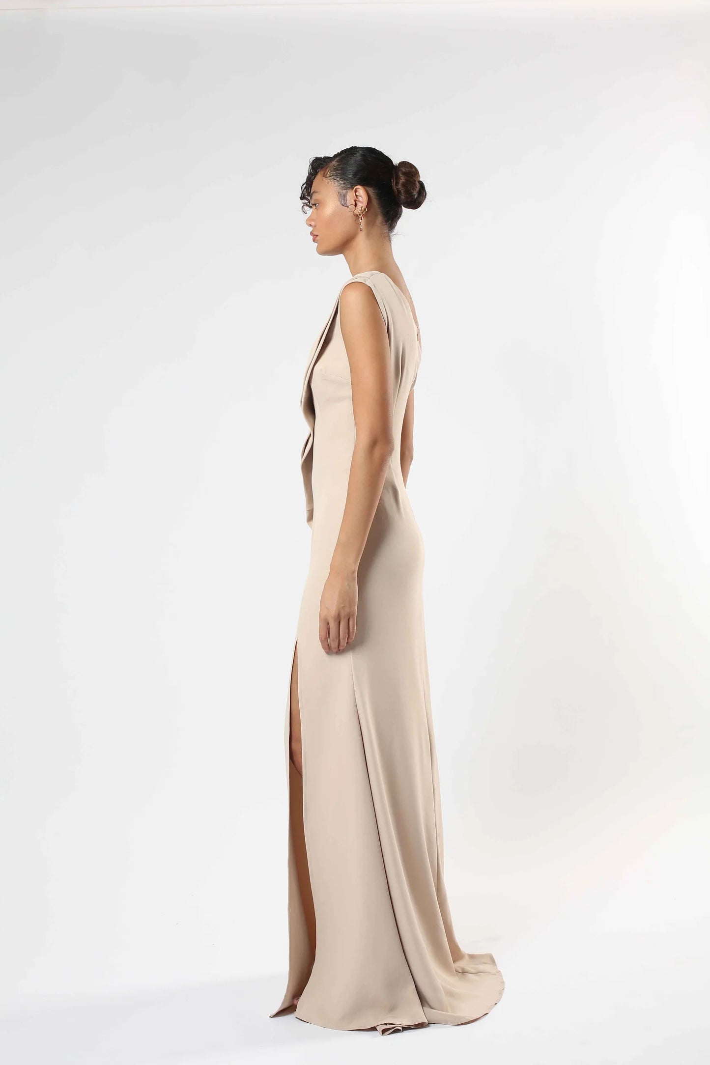 One-Shoulder Crepe Gown