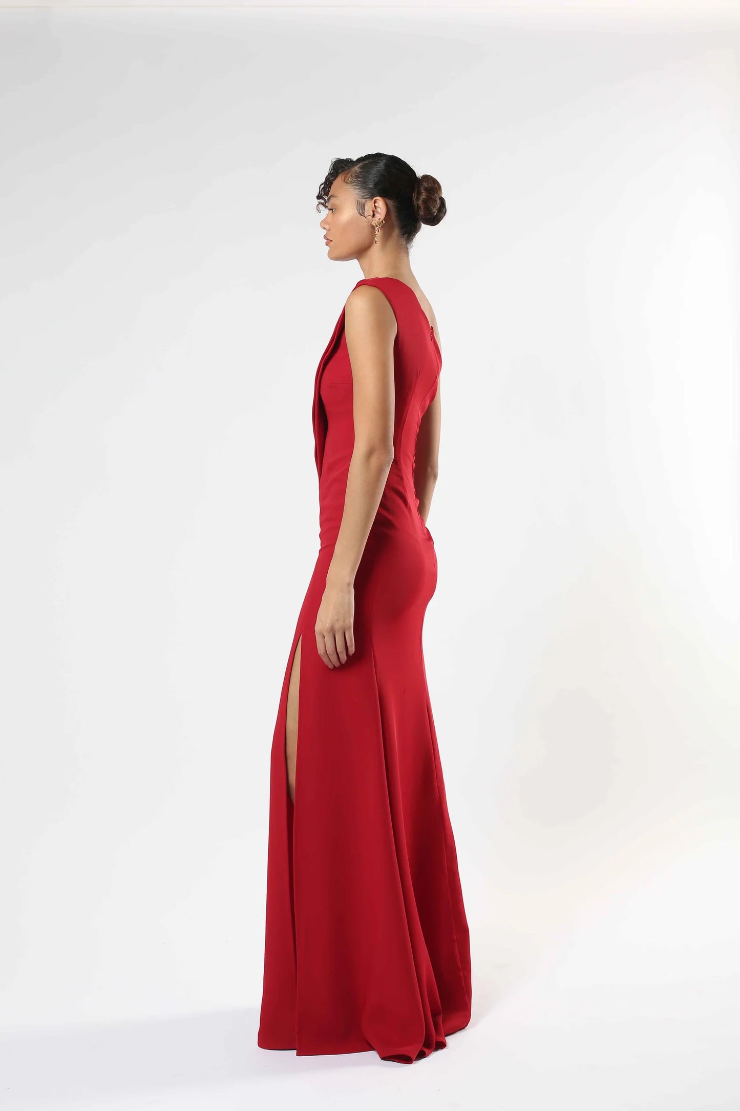 One-Shoulder Crepe Gown