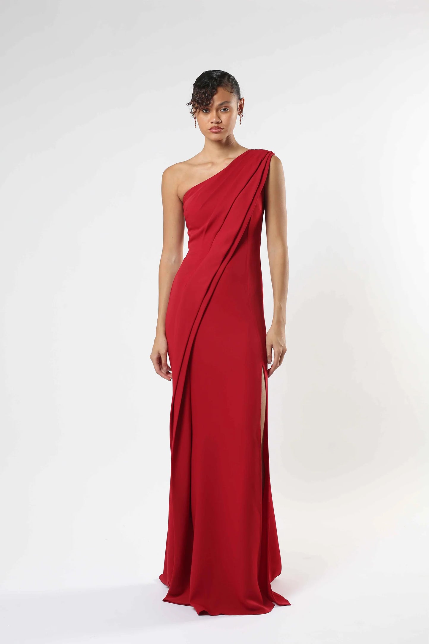One-Shoulder Crepe Gown