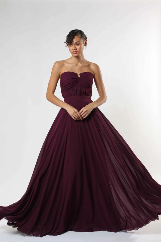 Strapless Chiffon Gown