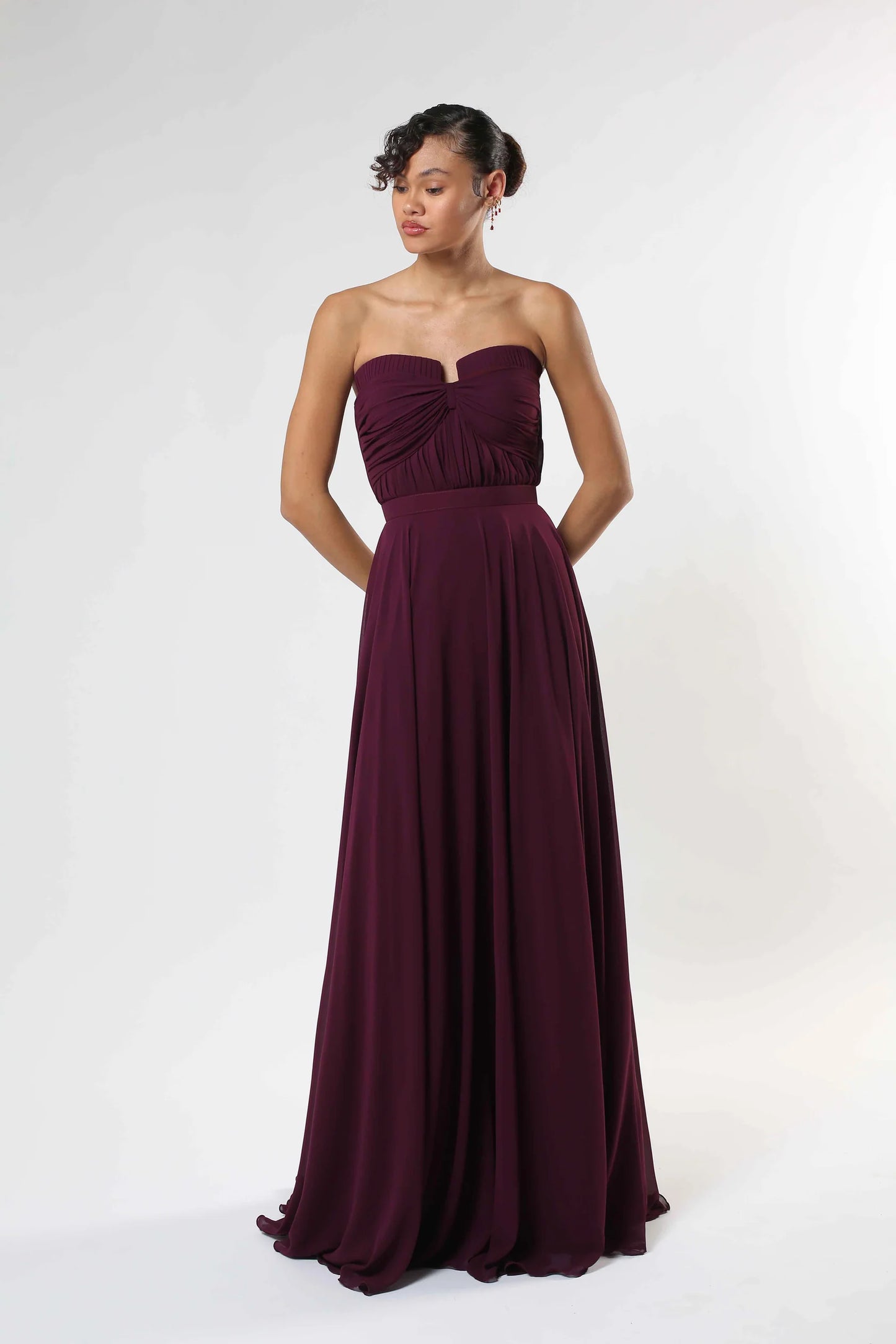 Strapless Chiffon Gown