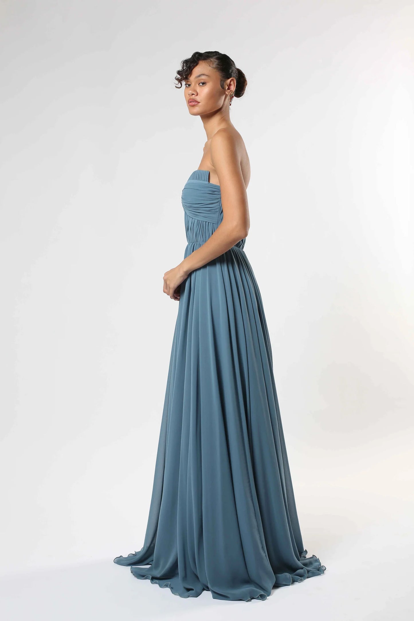 Strapless Chiffon Gown