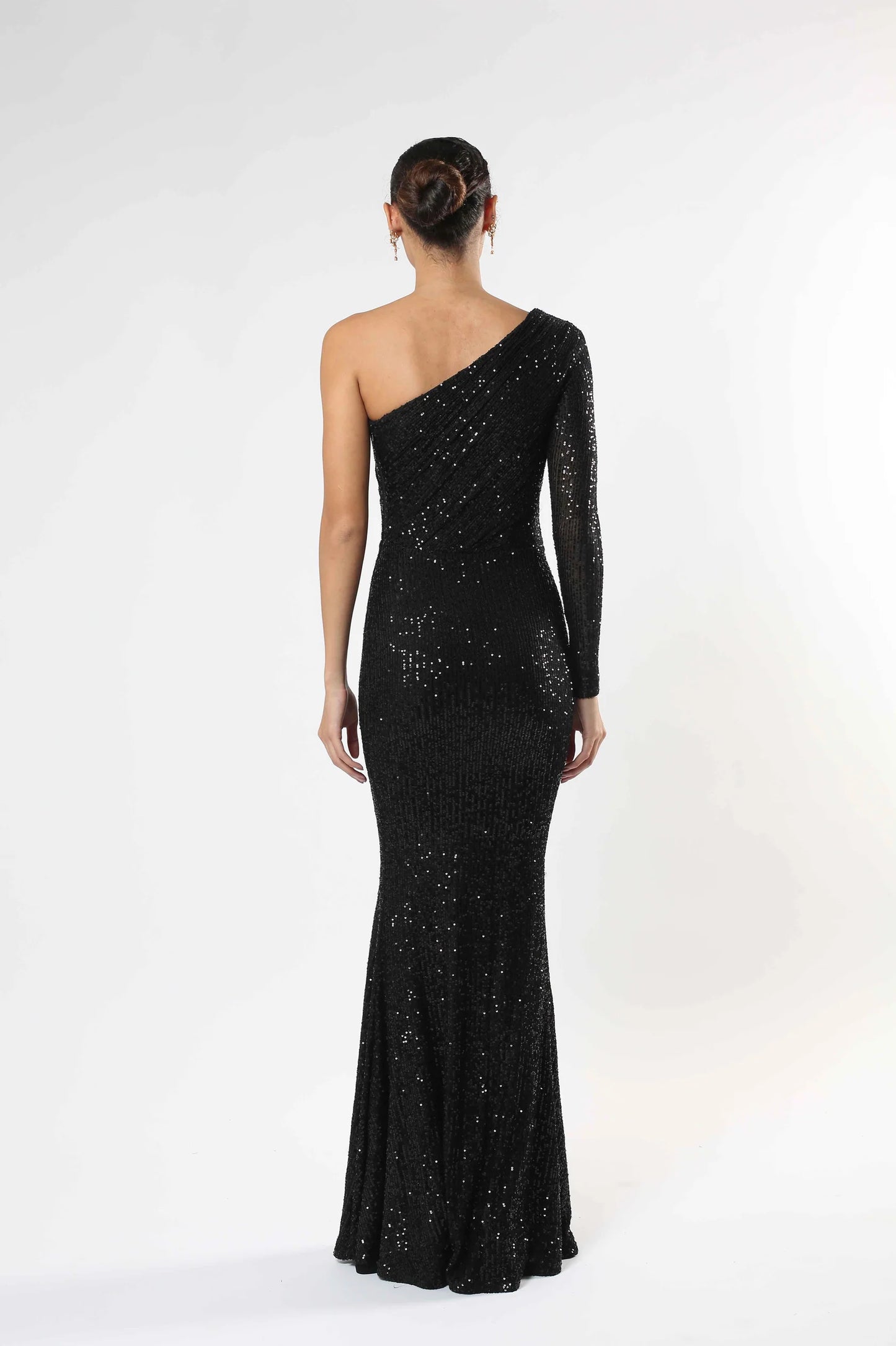 One-Shoulder Sequin Gown