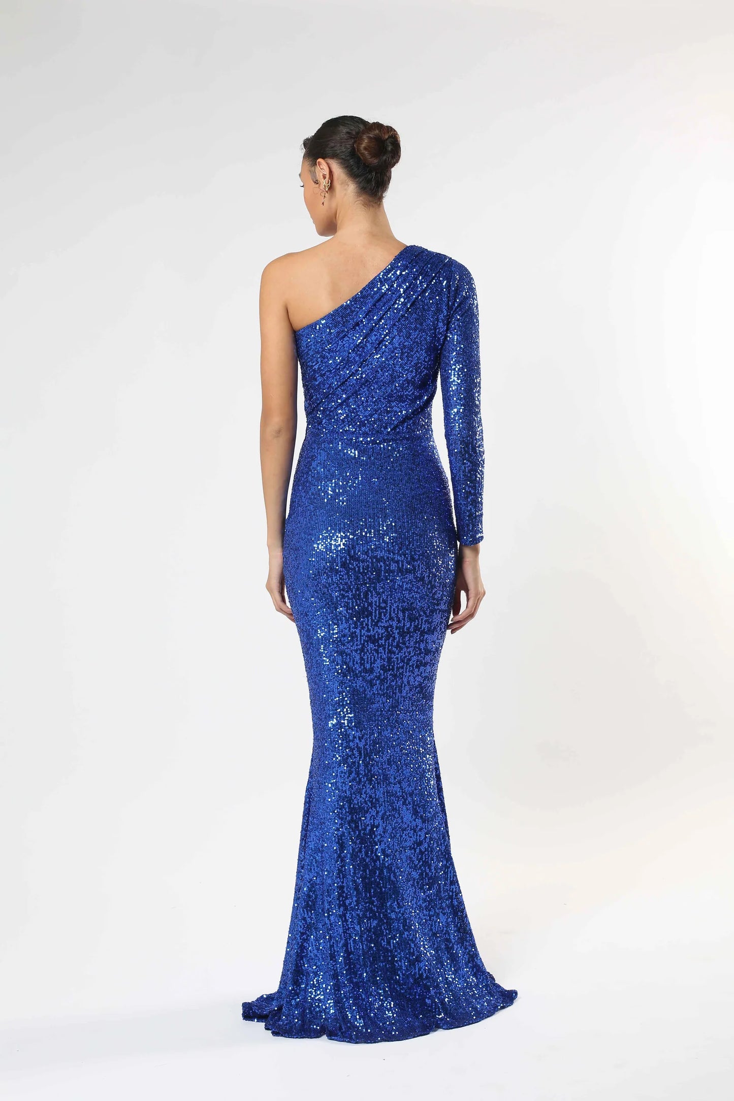 One-Shoulder Sequin Gown