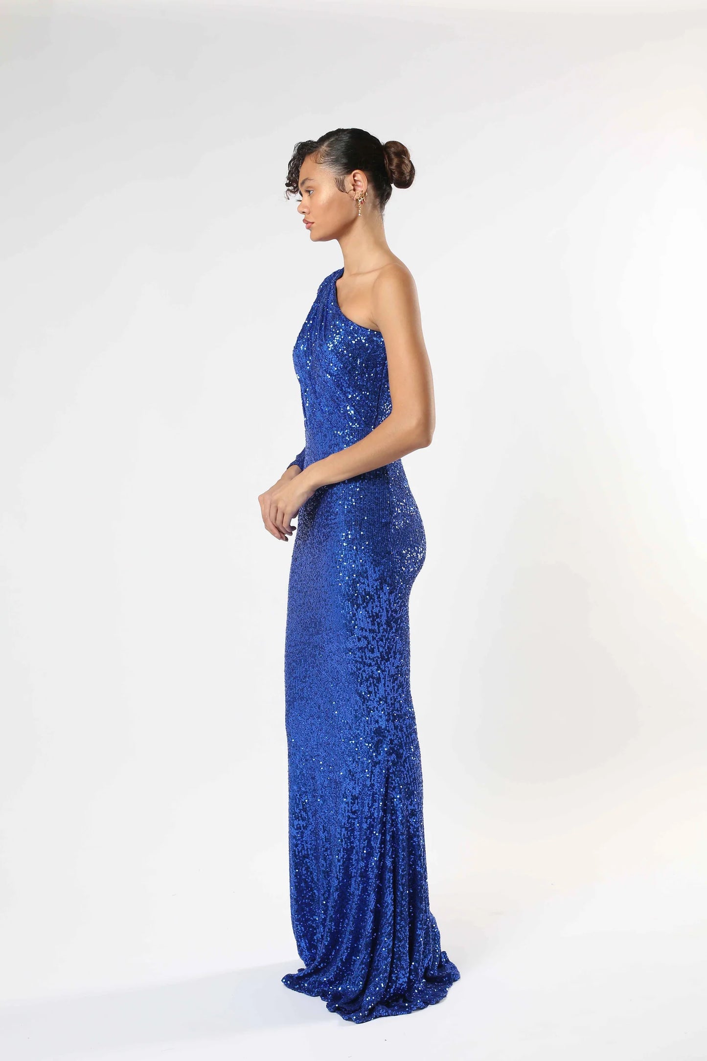One-Shoulder Sequin Gown