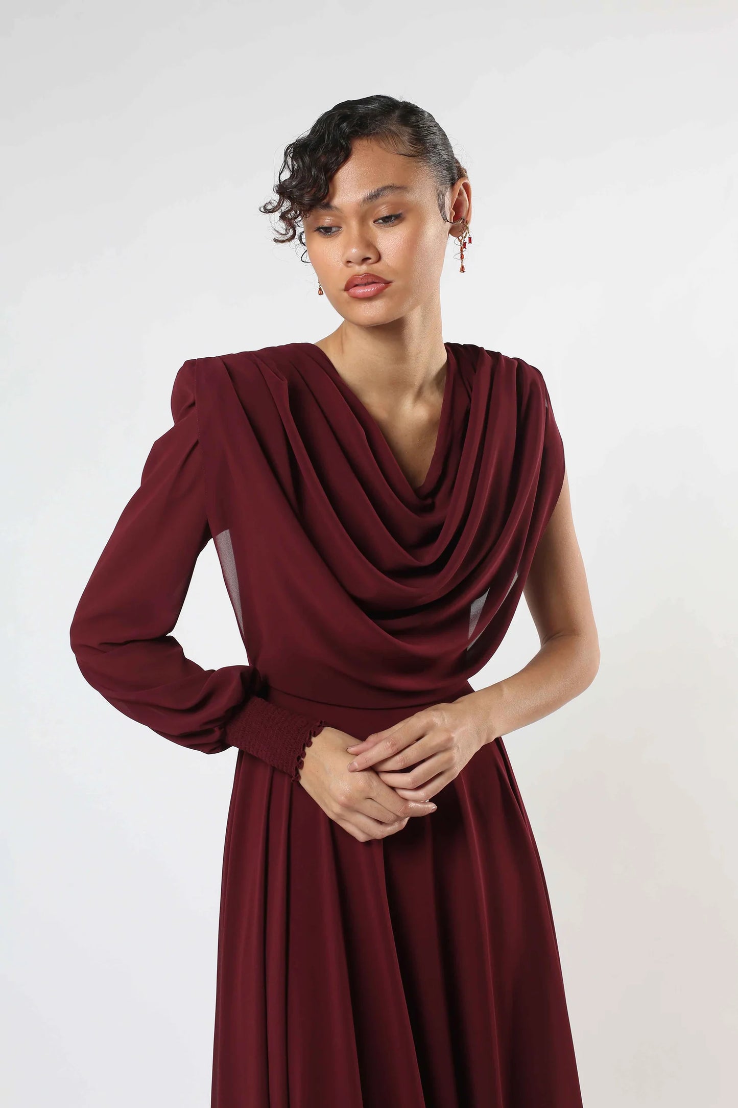 Maroon Chiffon Gown