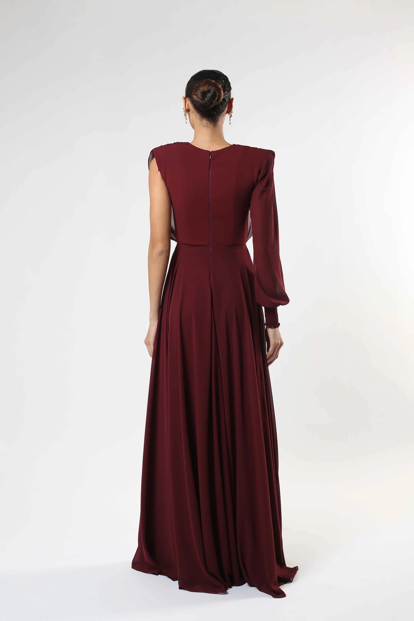 Maroon Chiffon Gown