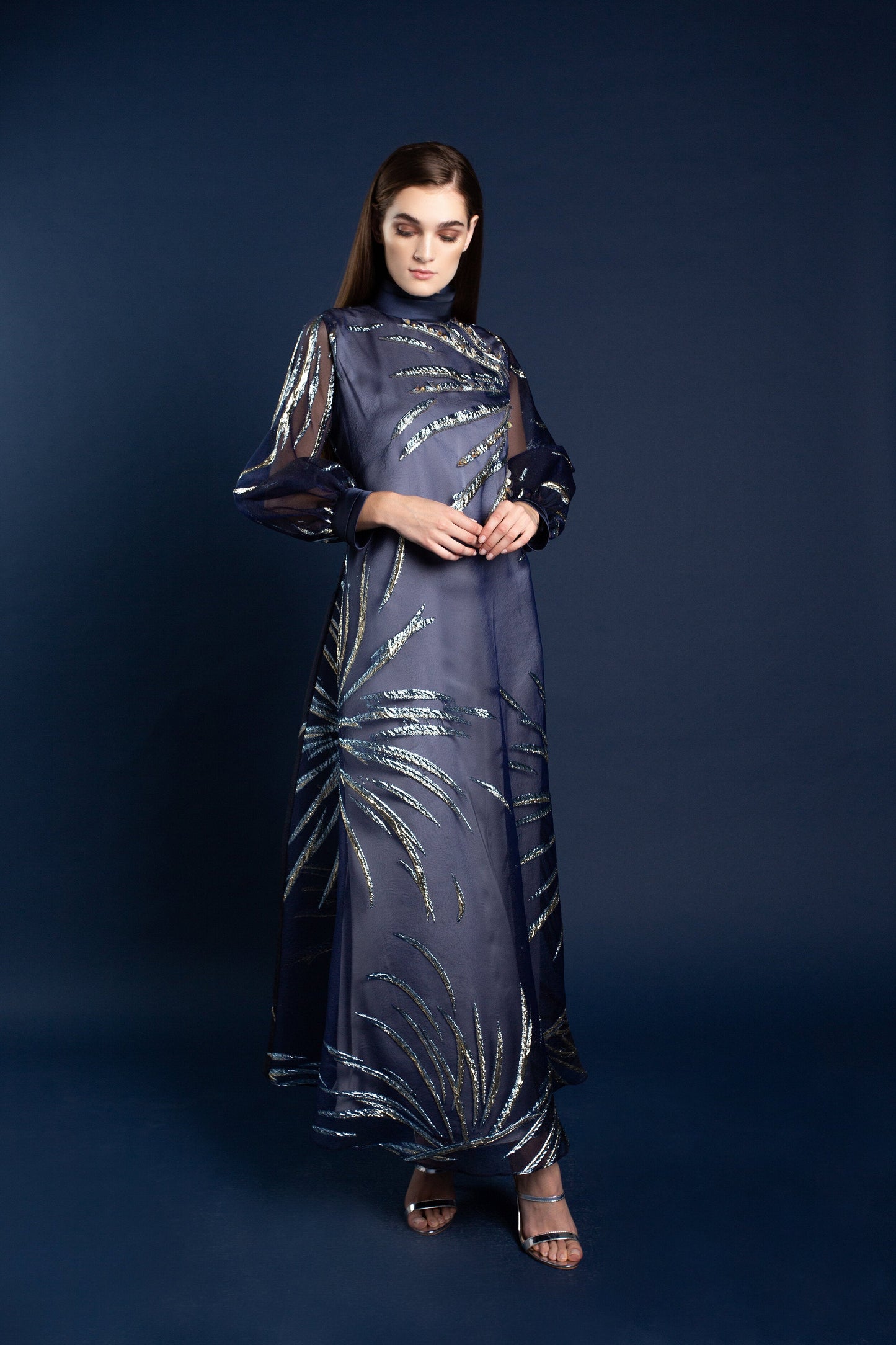 Saara Organza Embellished Maxi Dress