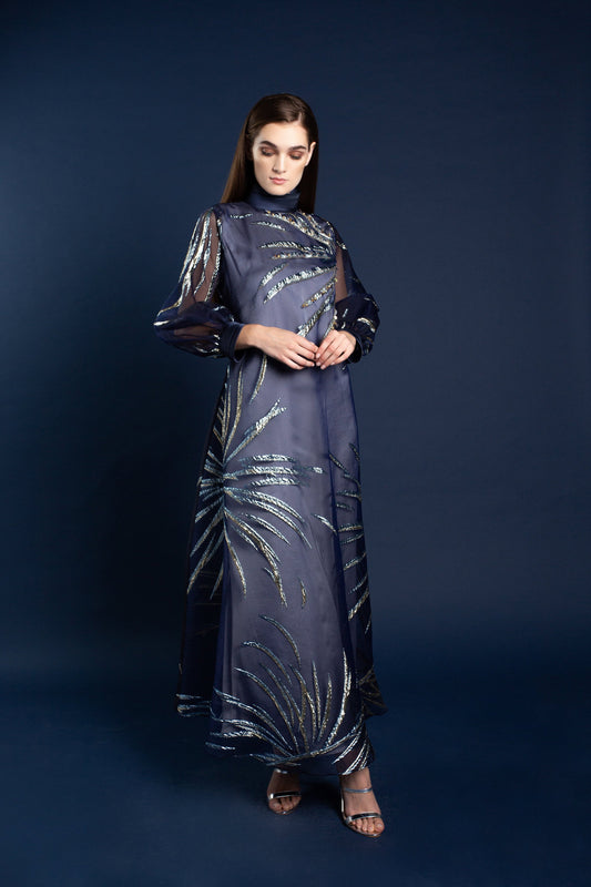 Saara Organza Embellished Maxi Dress