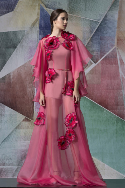 Applique Sheer Gown
