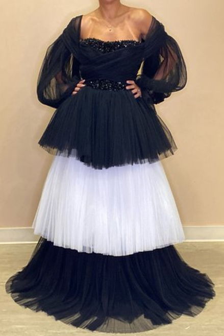 Ruffled Tiered Ball Gown