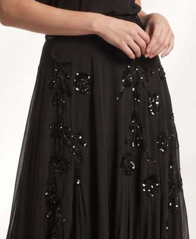 Embroidered A-Line Skirt