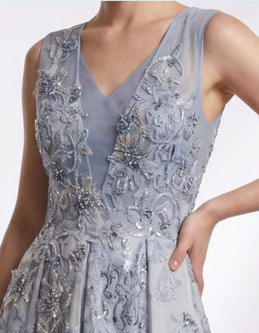 Jacquard Sleeveless Ball Gown