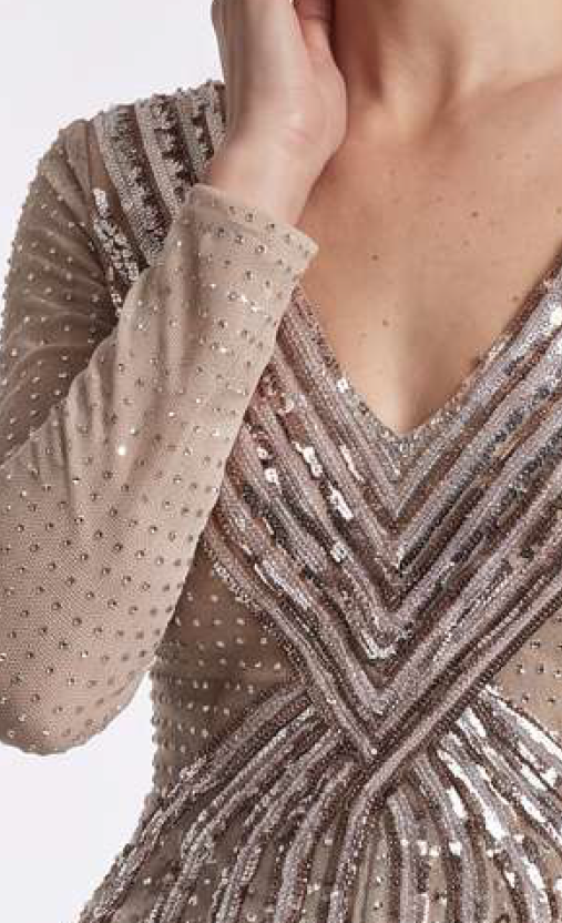 V-Neck Sequin Mini Dress