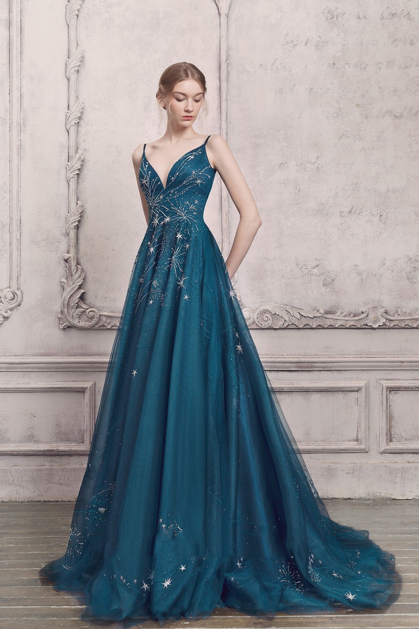 Embellished Sleeveless Gown