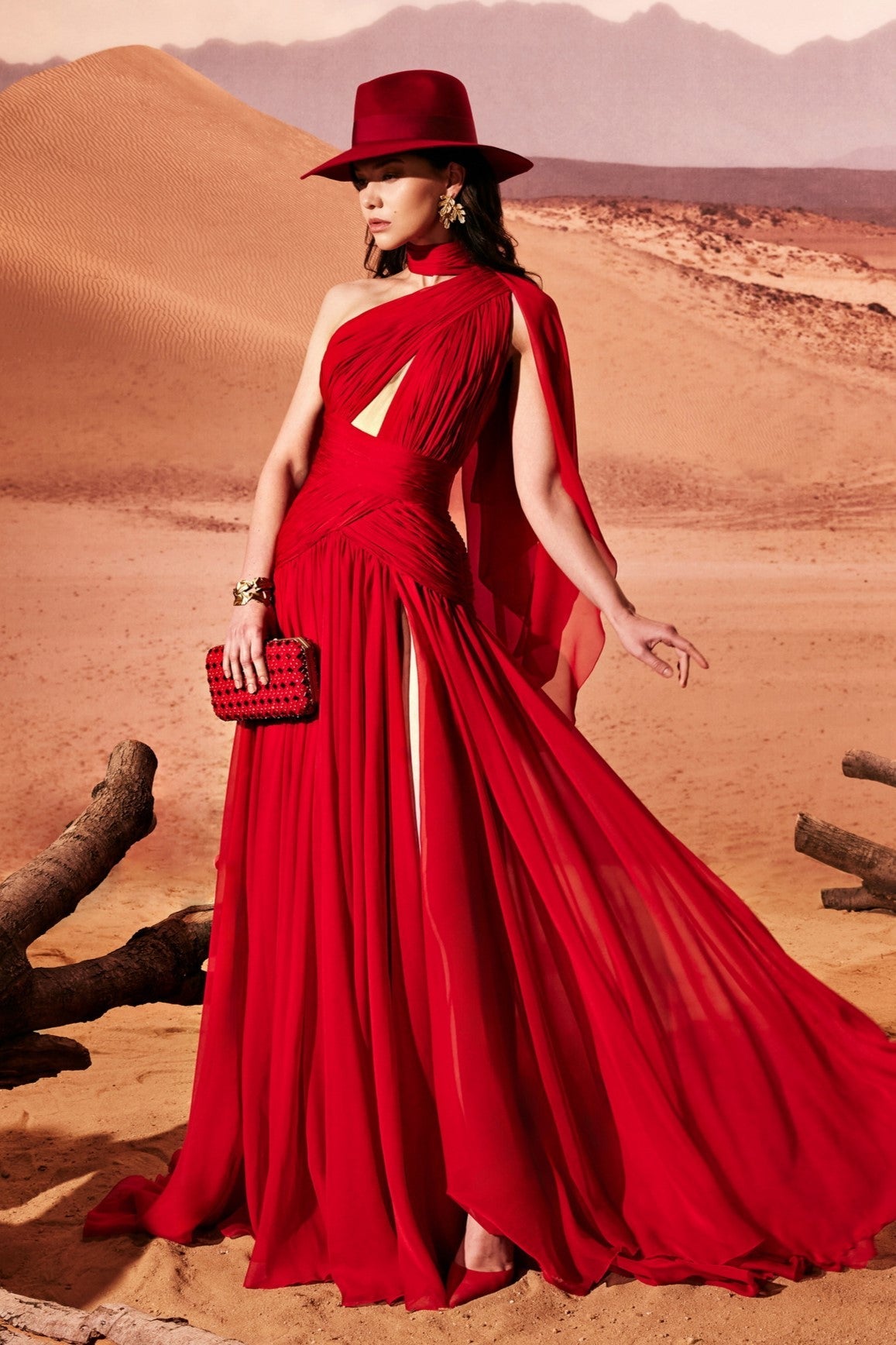 Asymmetrical Muslin Gown
