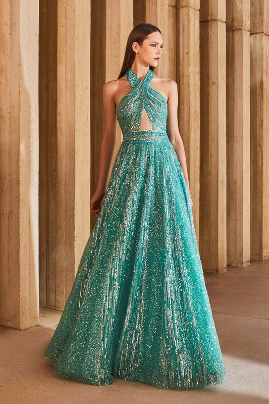 Halter Cut Out Gown
