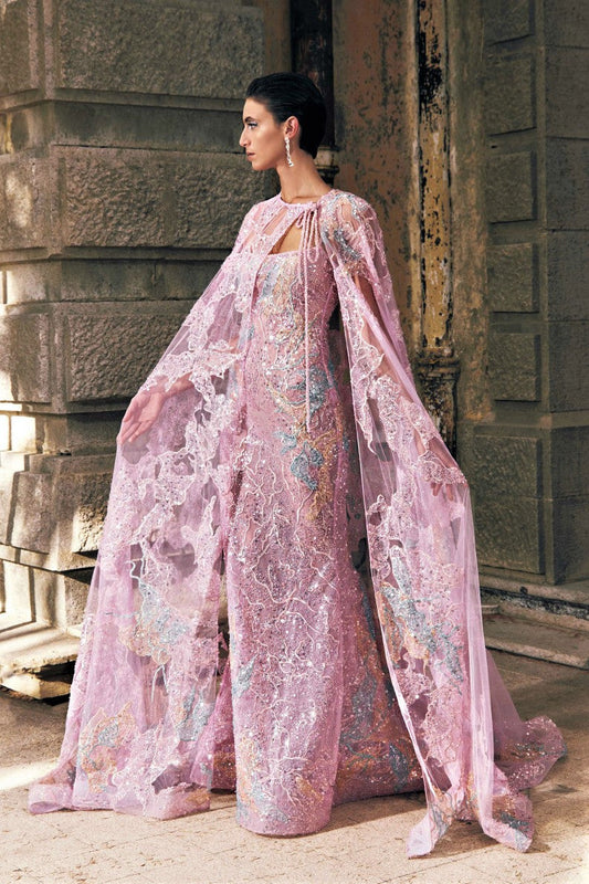 Long Sleeve Gown with Cape