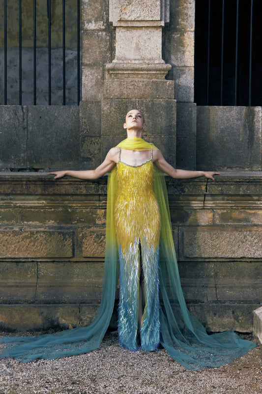 Ombre Sequin Shard Gown