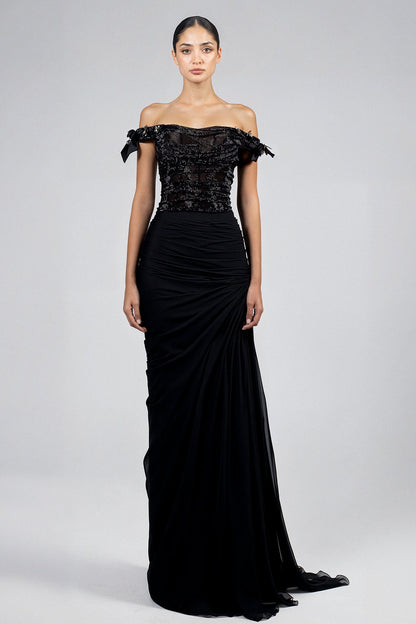 Off-Shoulder Bow Skirt Set