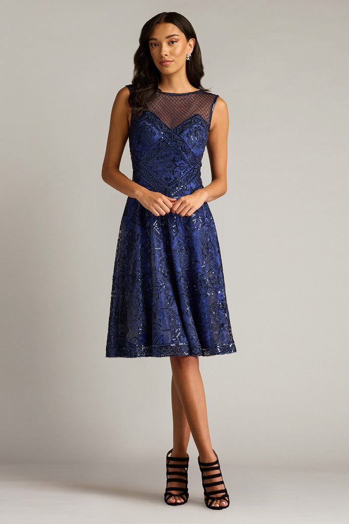 Paillette Embroidered Tulle Dress
