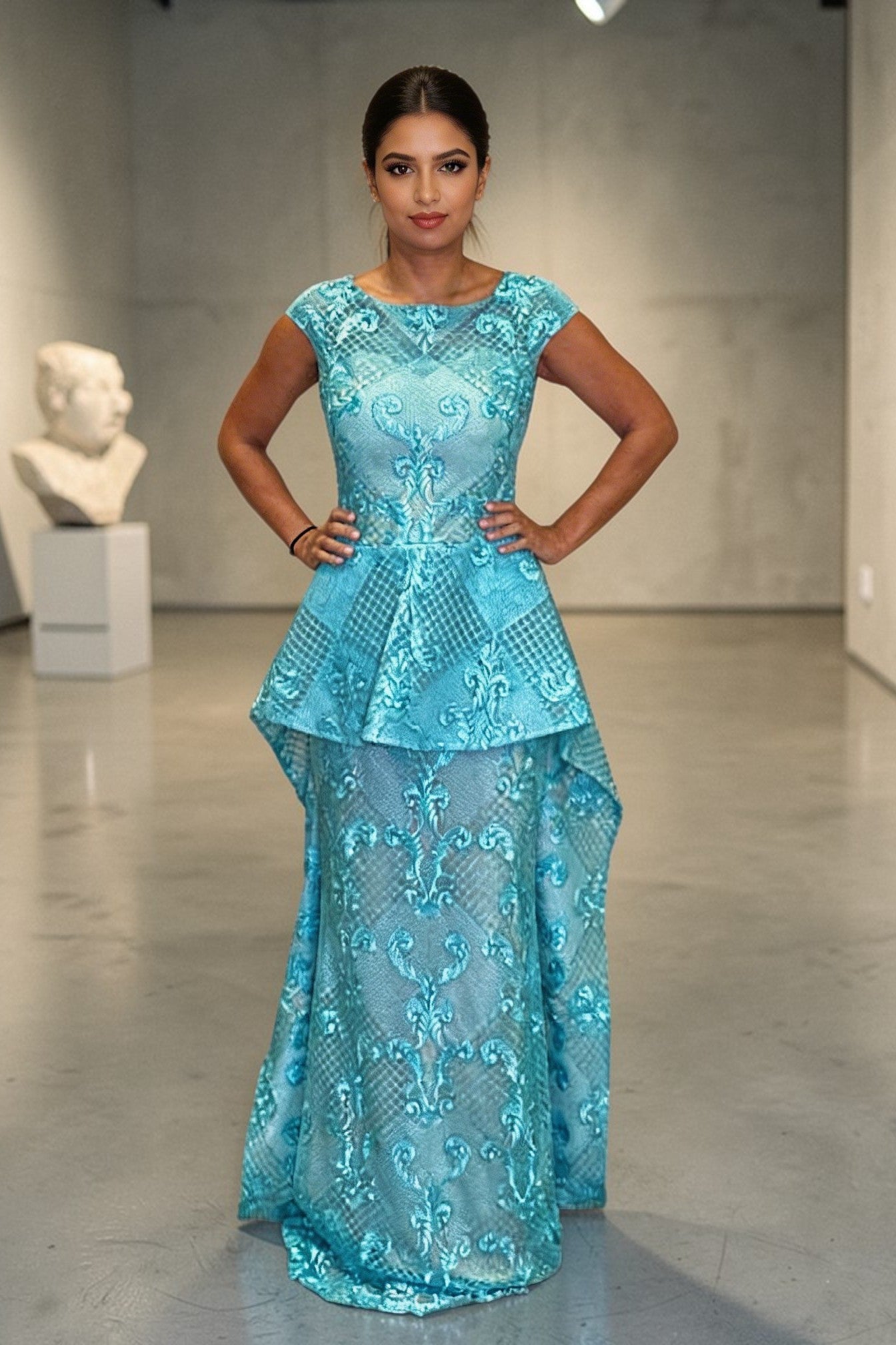 Embroidered Lace Gown