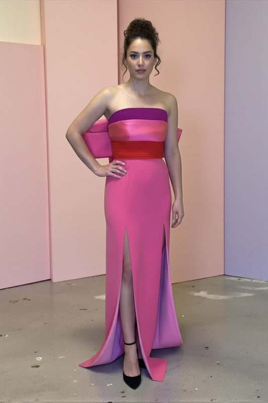 Crepe Mikado Strapless Gown
