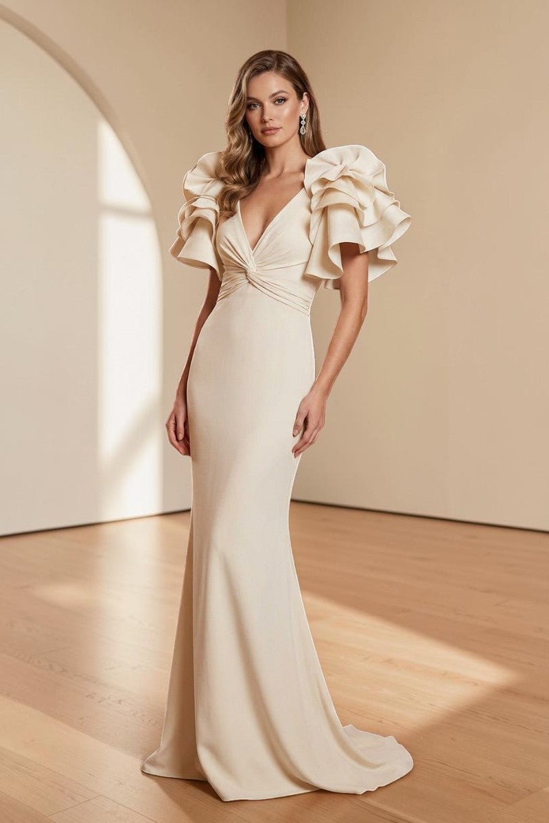Ruffled Sleeve Gown