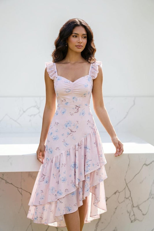 Ruffle Cap Sleeve Dress