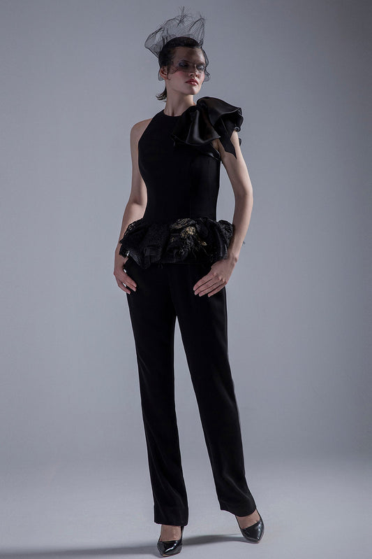 Black Peplum Top & Pants