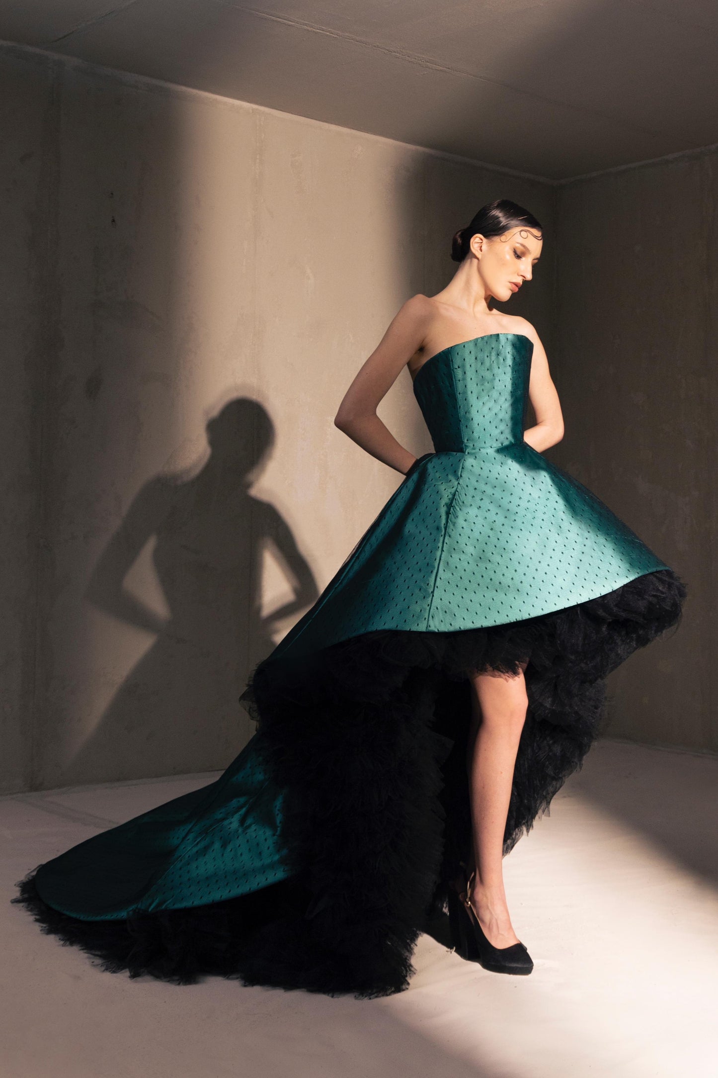 Strapless High-Low Gown