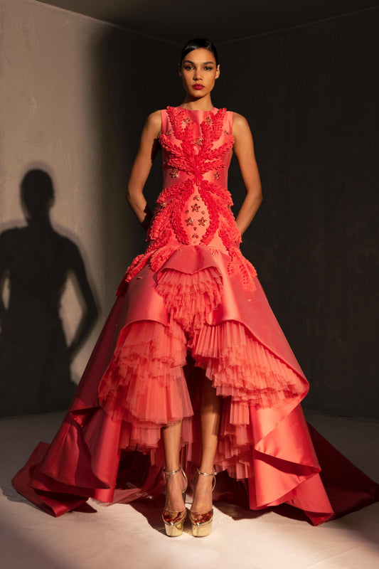 Sleeveless High-Low Gown
