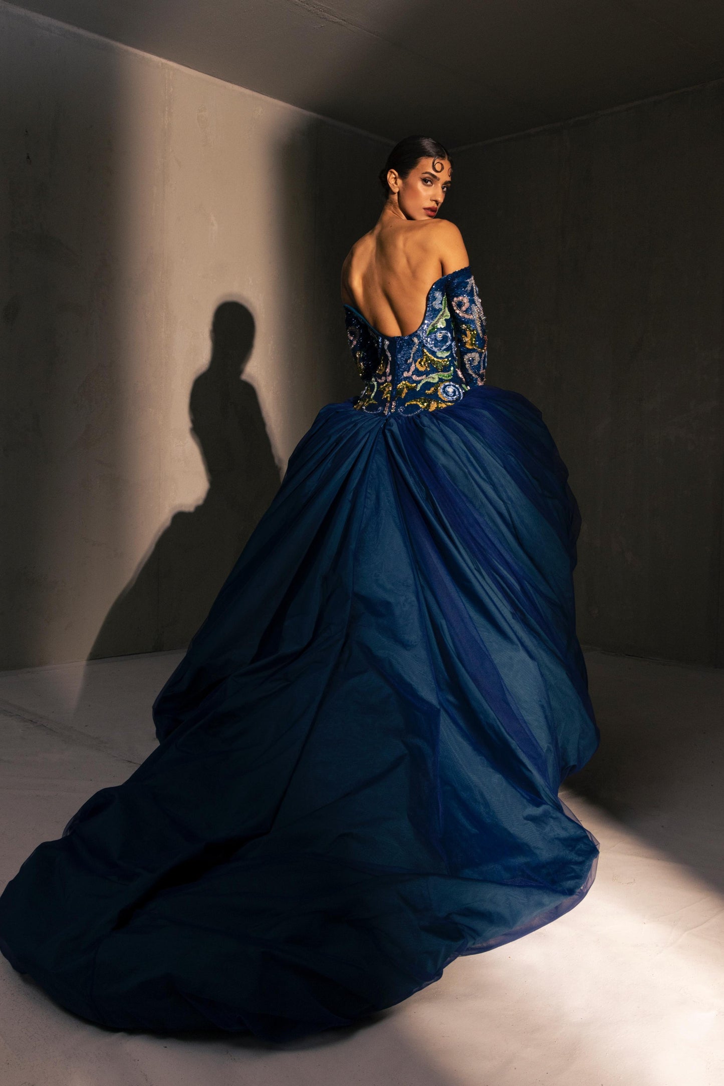 Off Shoulder Embellished Gown
