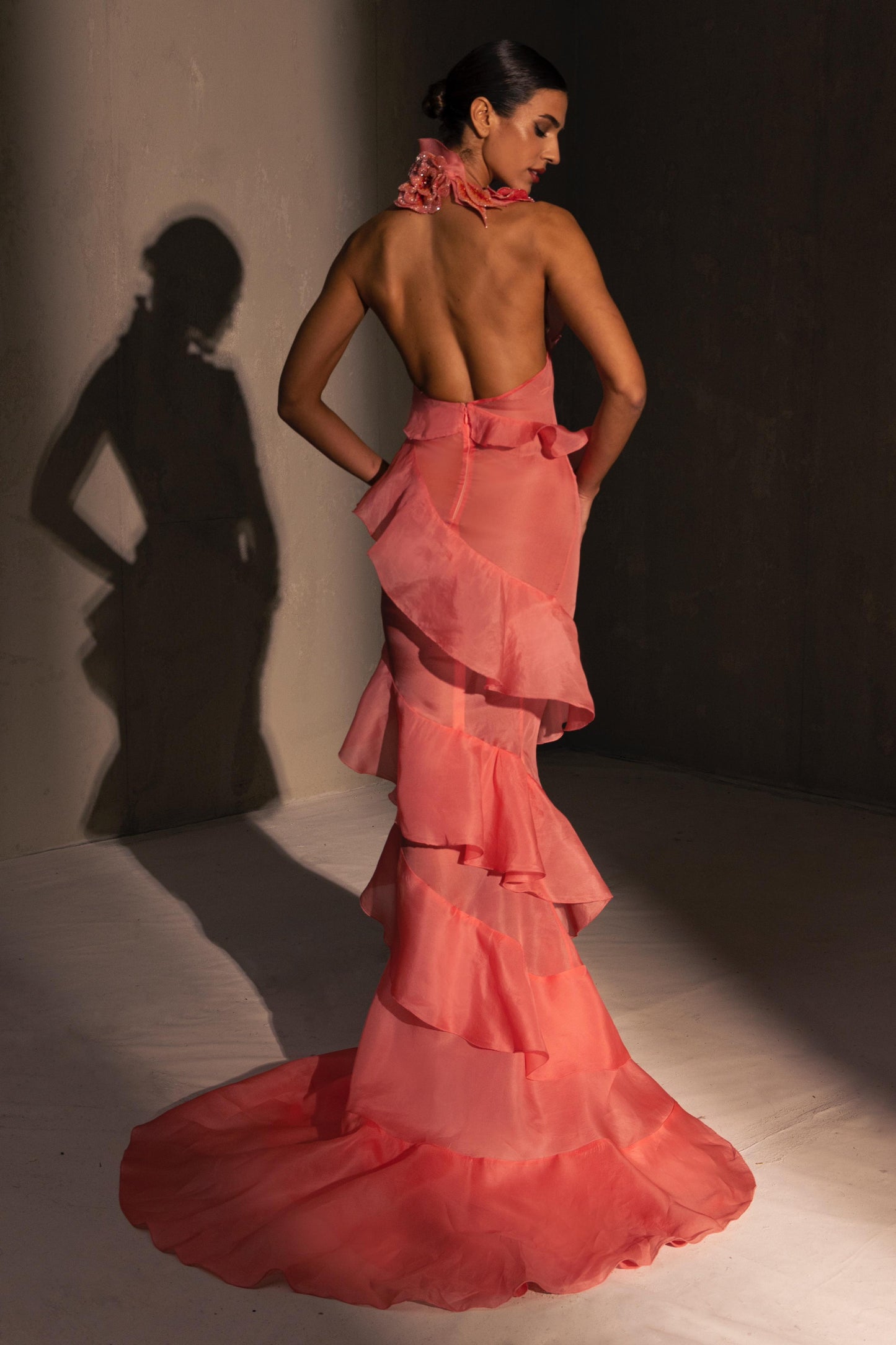Sleeveless Ruffle Gown