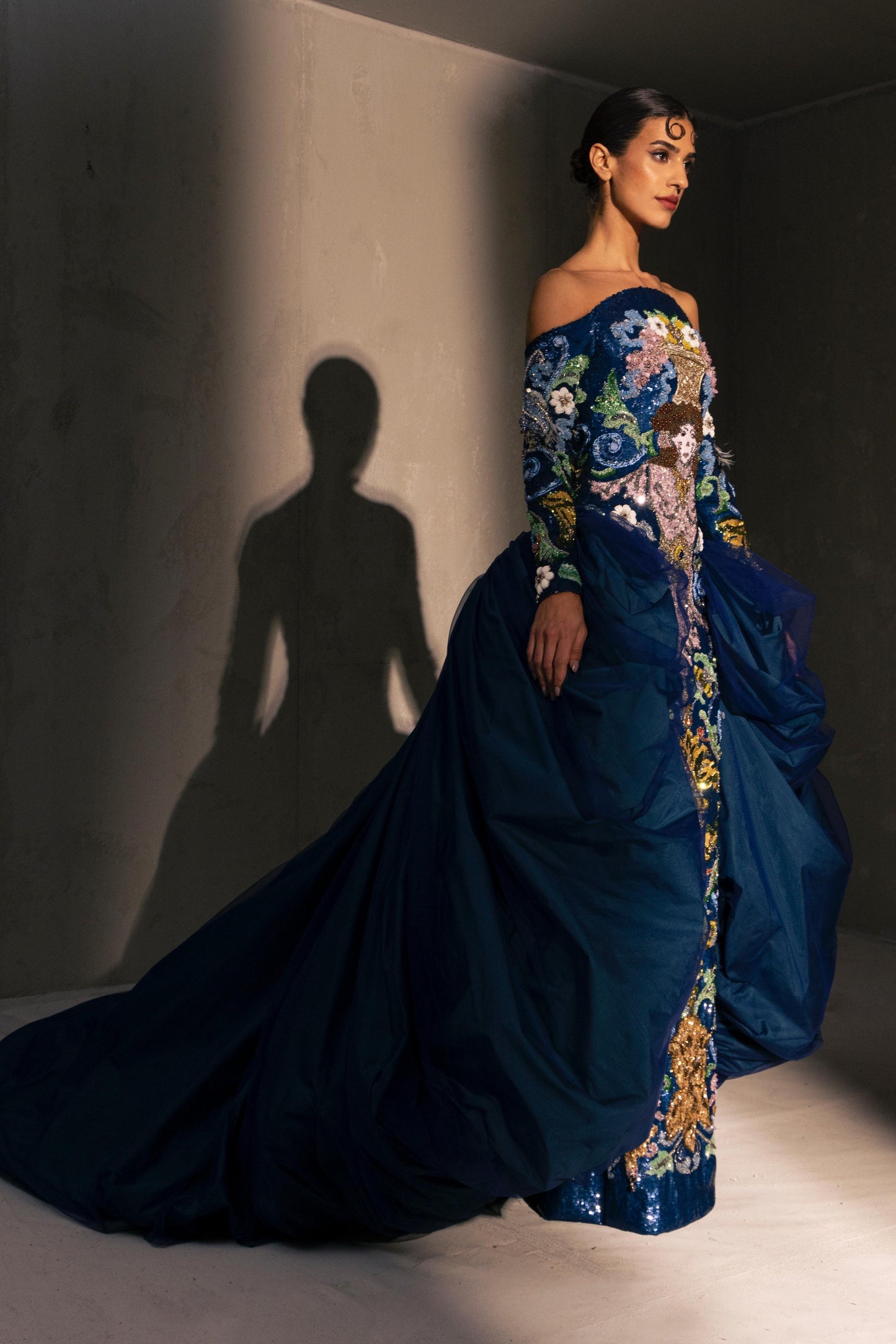 Off Shoulder Embellished Gown
