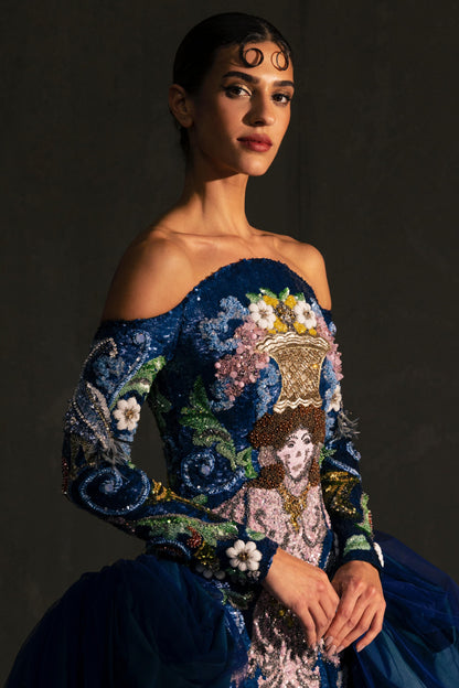 Off Shoulder Embellished Gown
