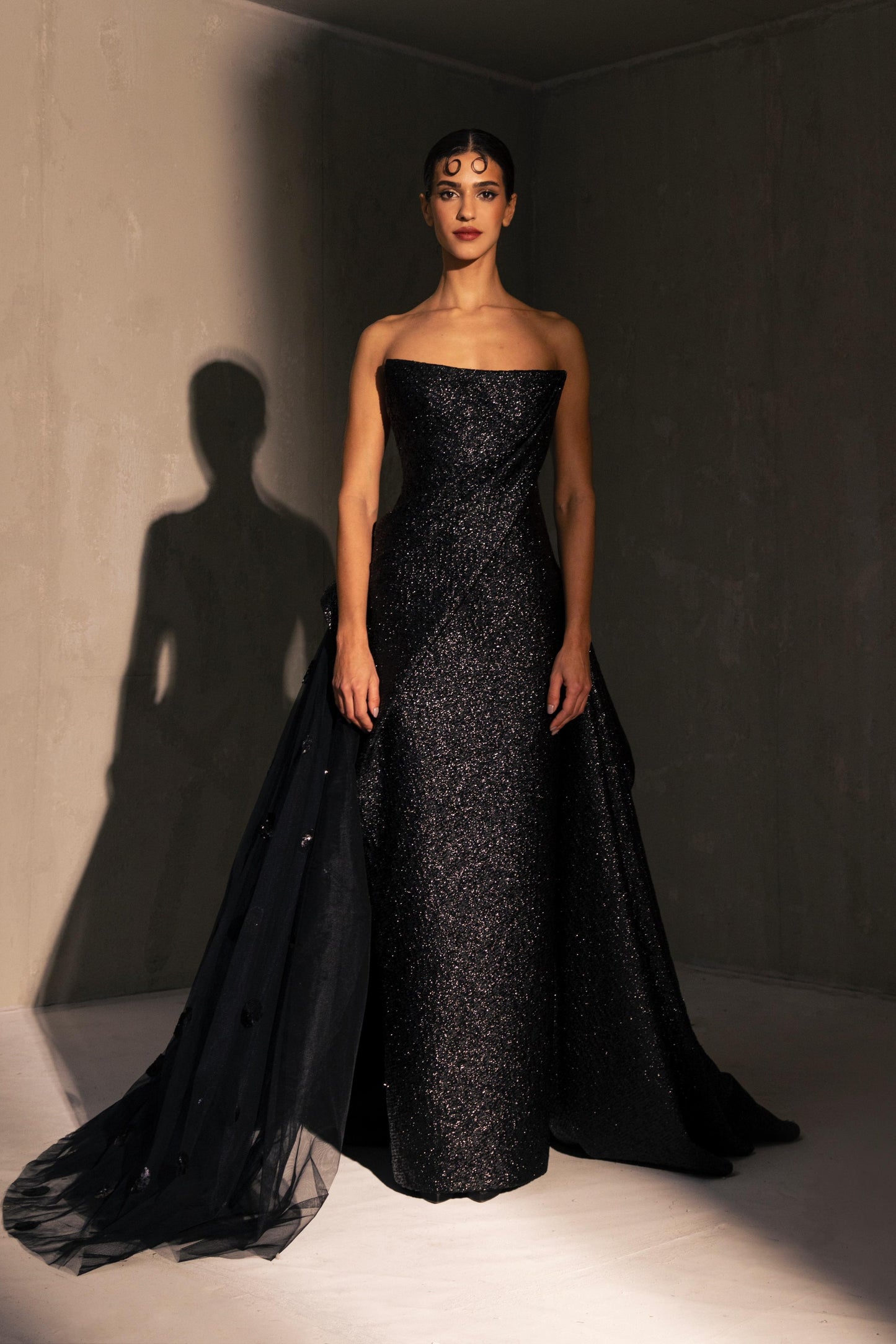 Sequin Gown with Overskirt