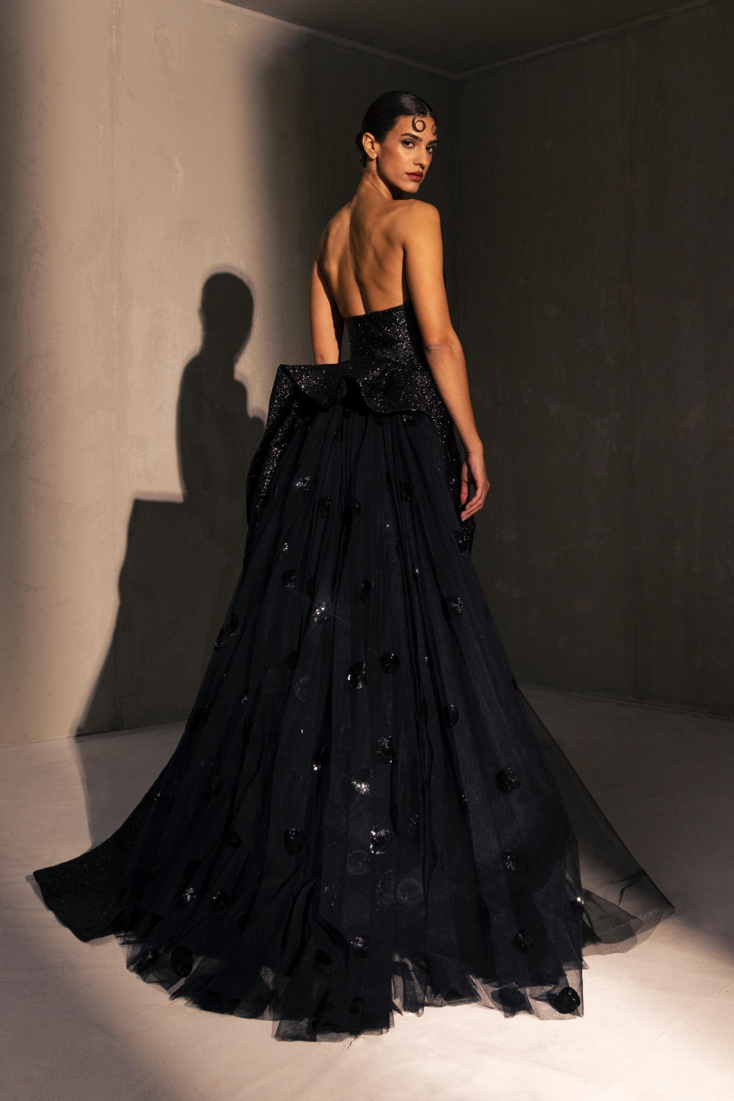 Sequin Gown with Overskirt