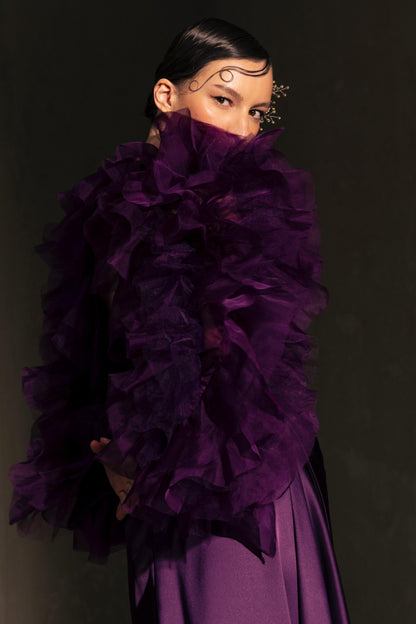 Ruffled Satin Gown