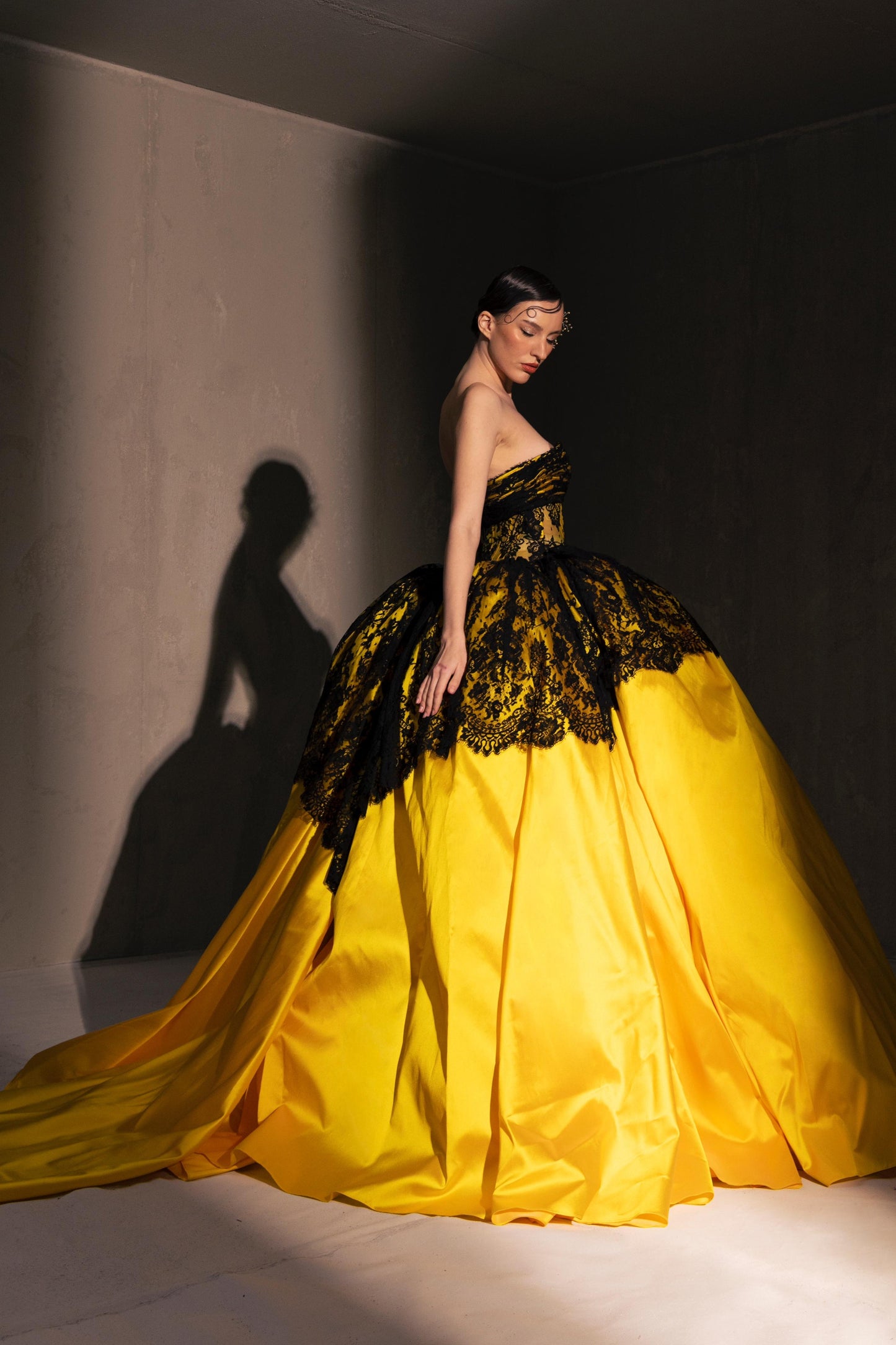 Strapless Lace Ball Gown